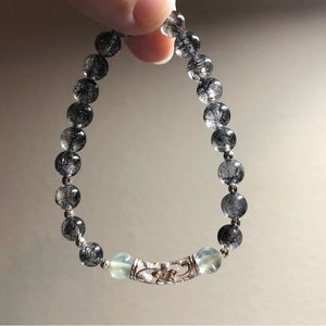 Black Rutilated Quartz Stretch Bracelet